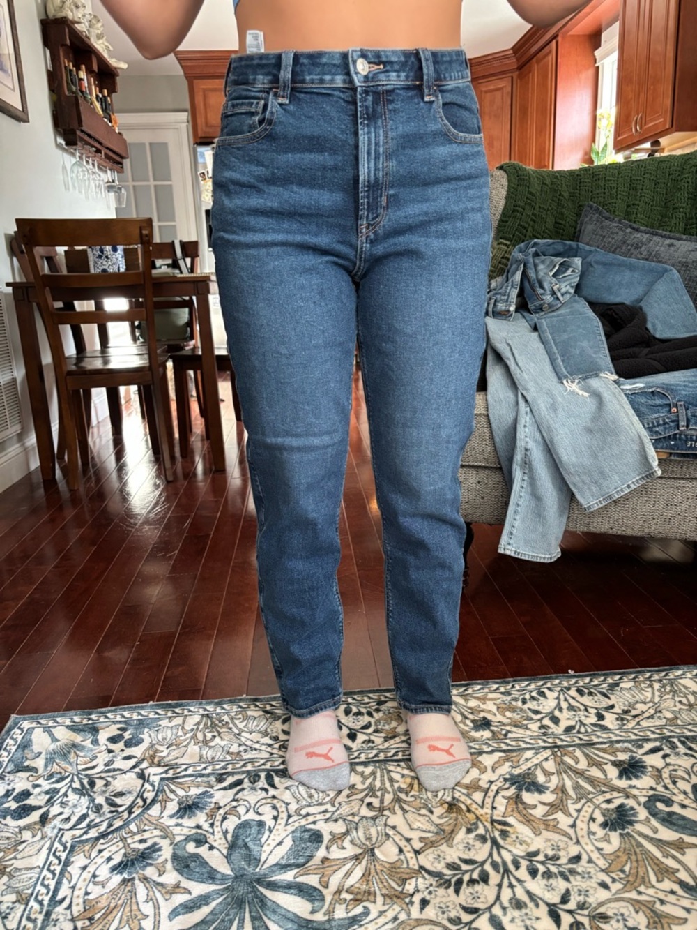 Classic High-Rise Women's Jeans in Dark Blue